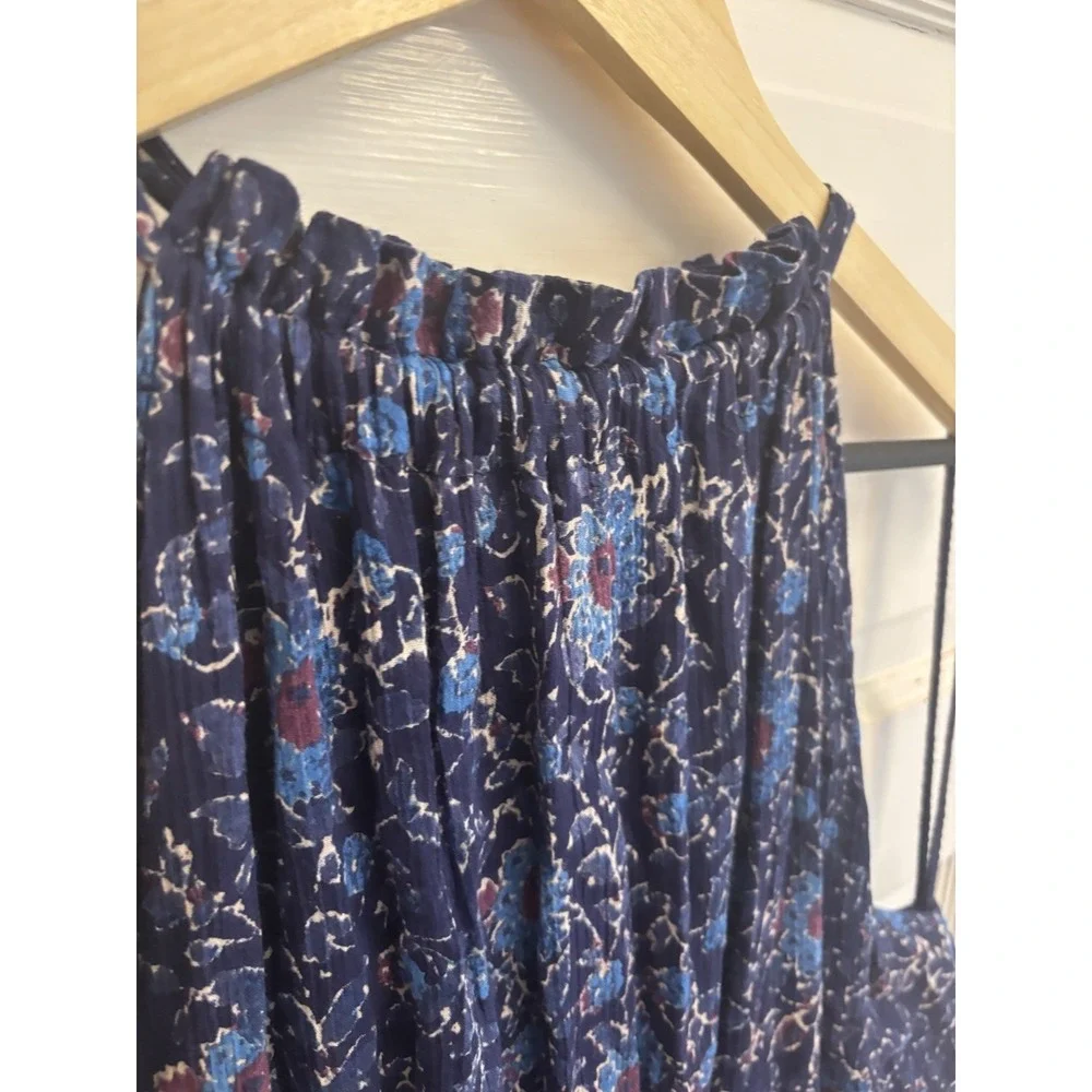 Free People Women's Lyla‎ Sleeveless Navy Printed Halter Mini Dress Size XS - Picture 5 of 8